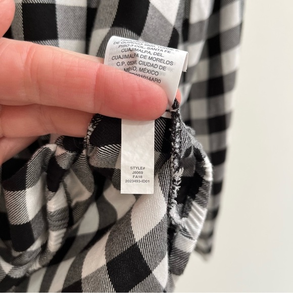 Madewell wrap front shirt in Buffalo check black white size viscose small j8069 - Picture 10 of 14